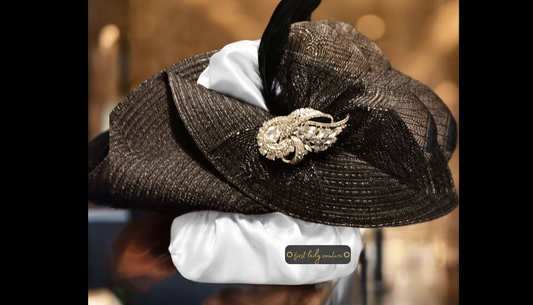 In Alabaster-  First Lady Couture Hat Fan™