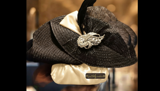 In Ivory - First Lady Couture Hat Fan™