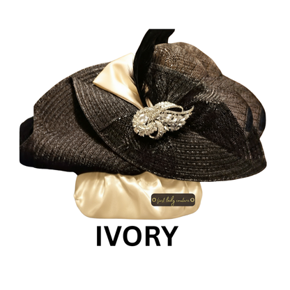 In Ivory - First Lady Couture Hat Fan™