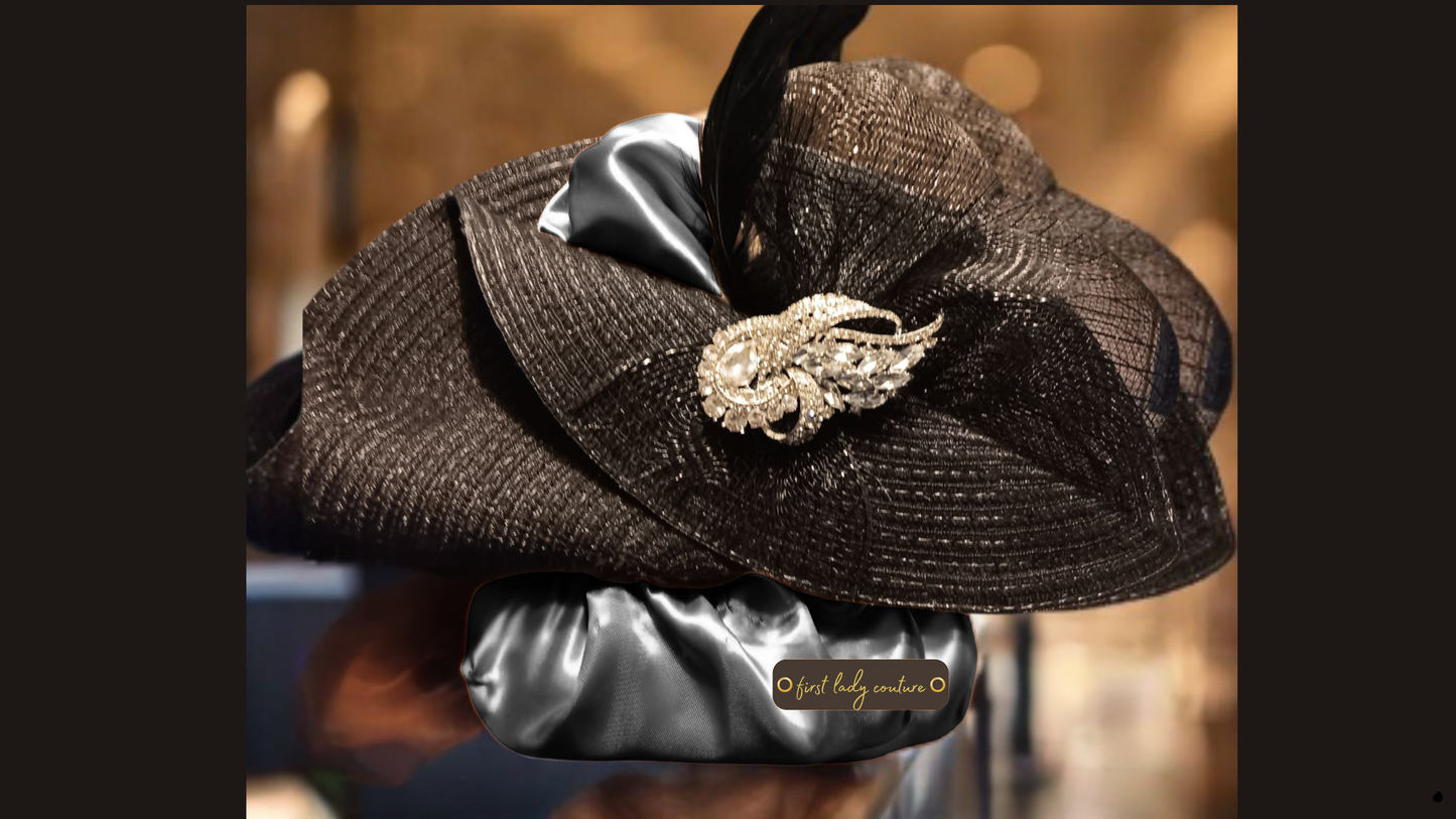 In Gunmetal - First Lady Couture Hat Fan™
